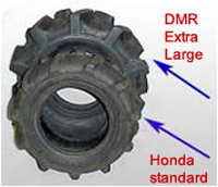 Honda extra large replacement tires, Honda standard-stock tires, and tire tubes